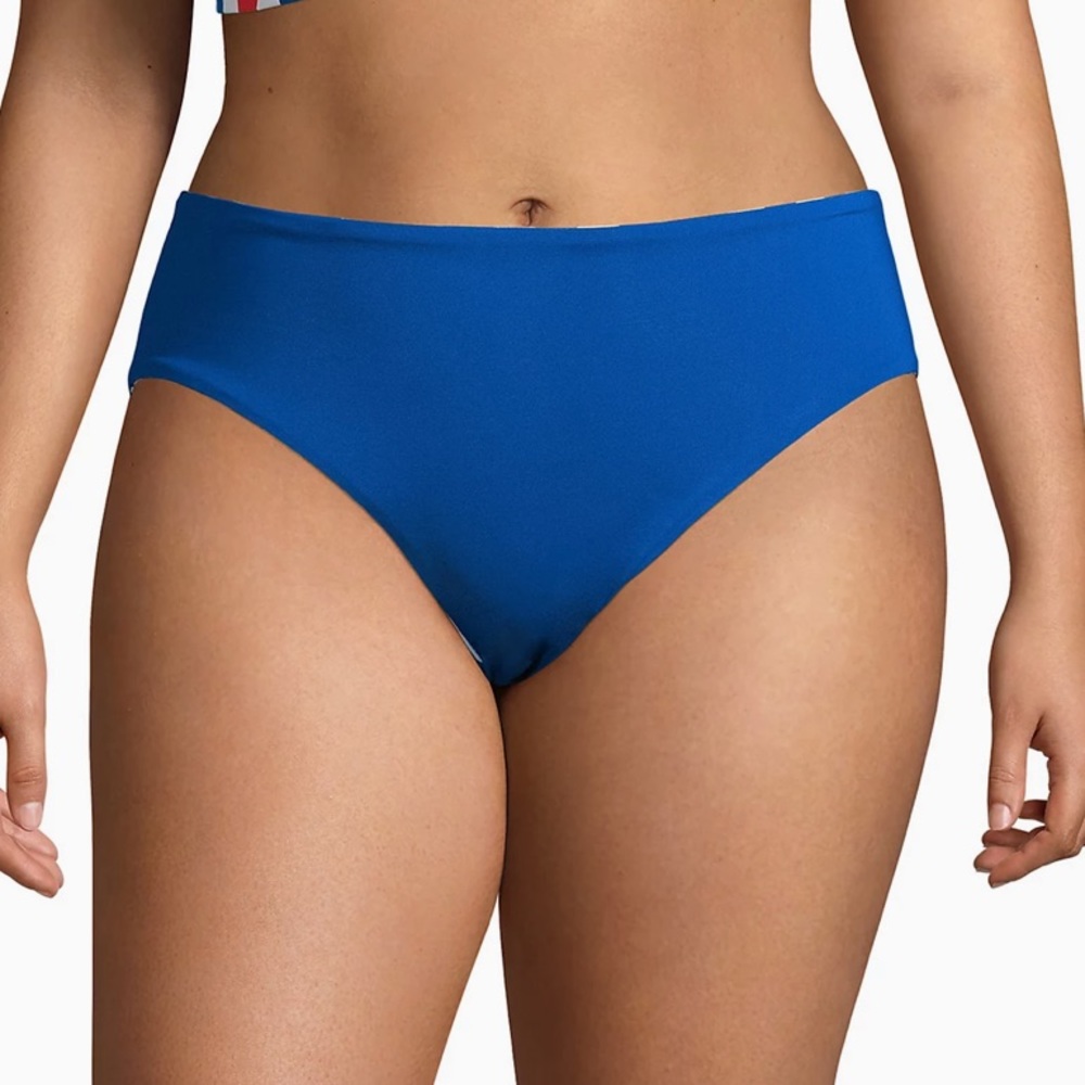 Land’s End Reversible Stripe/Solid Plus Size Biki… - image 2